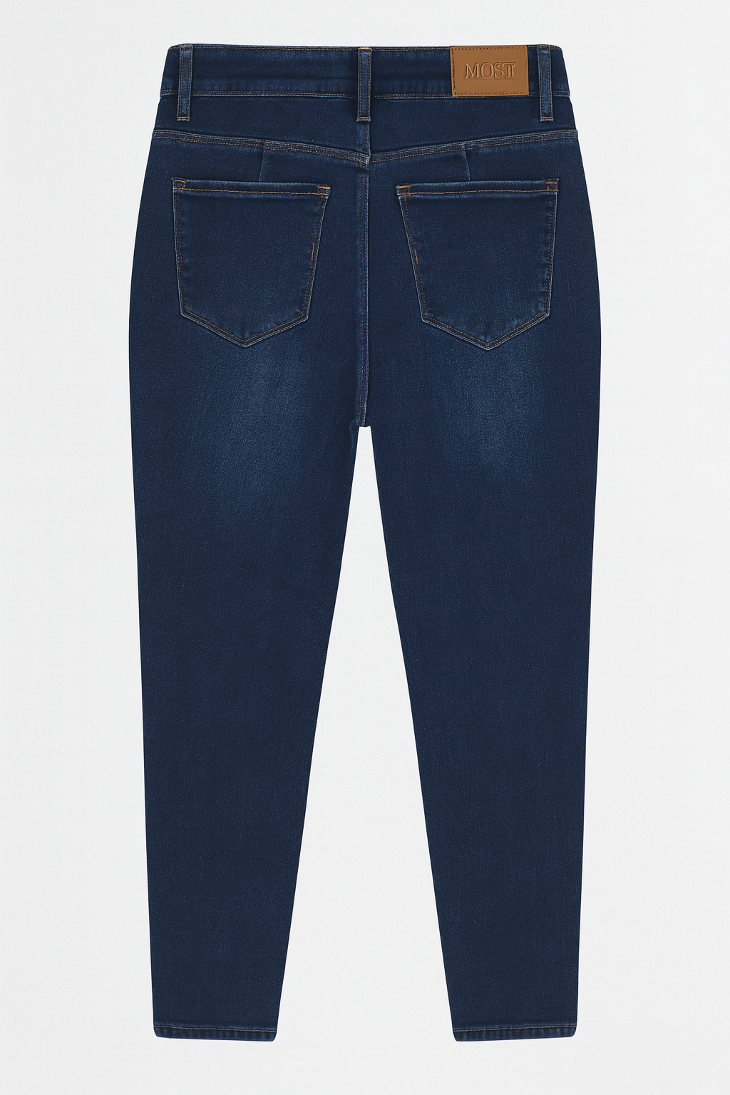 PANTALÓN JEAN DAMA AZUL OSCURO PUSH UP SKINNY FIT CON LLAVERO DECORATIVO