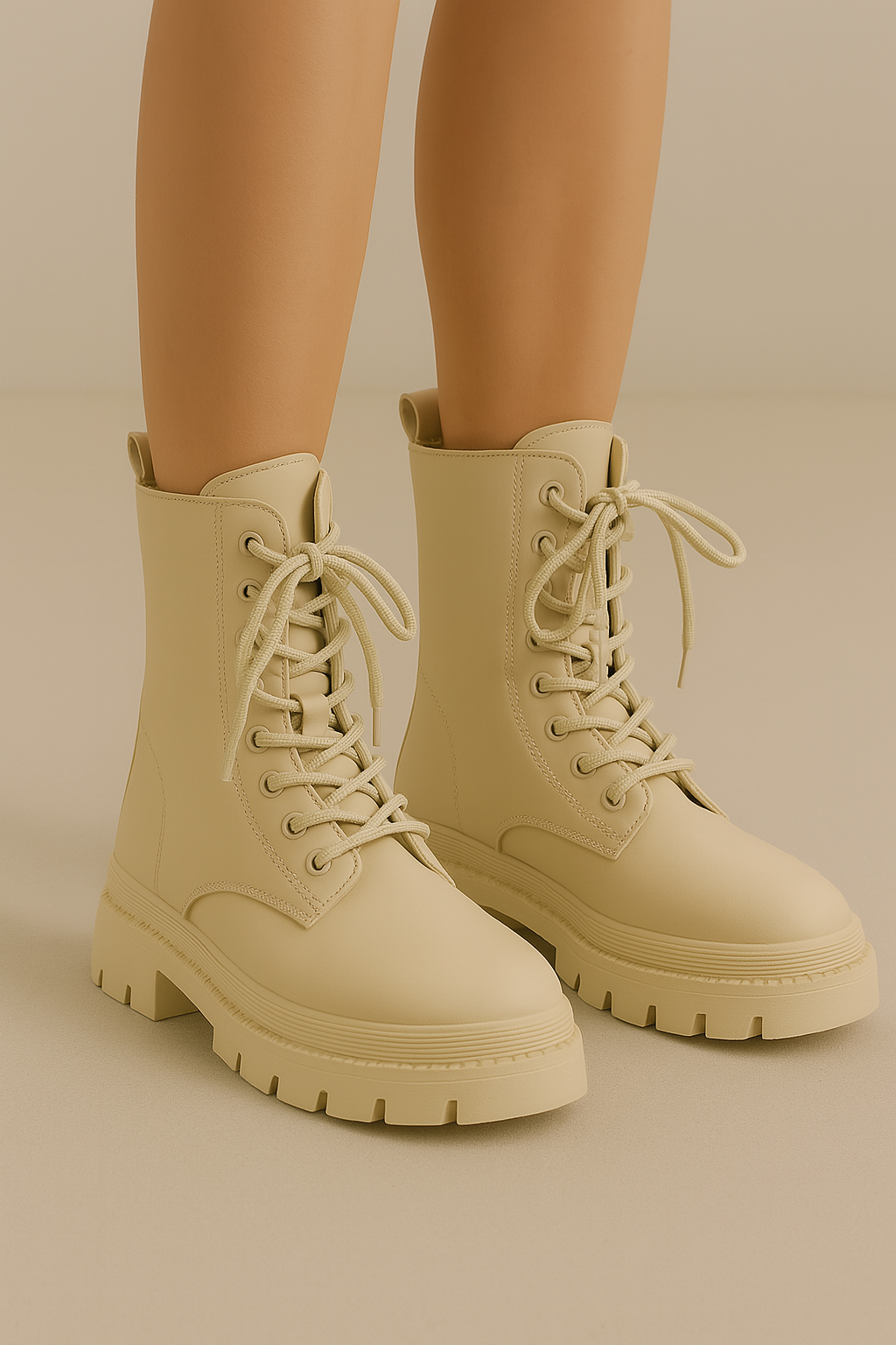 BOTAS DAMA NEGRAS CON CORDONES