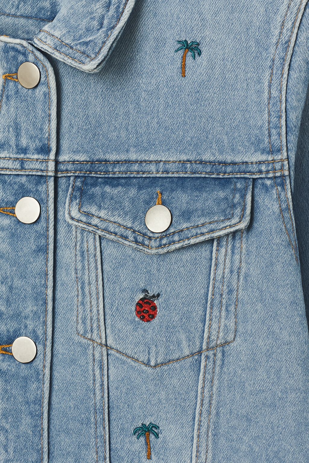 CHAQUETA JEAN DAMA AZUL CLARO BORDADA