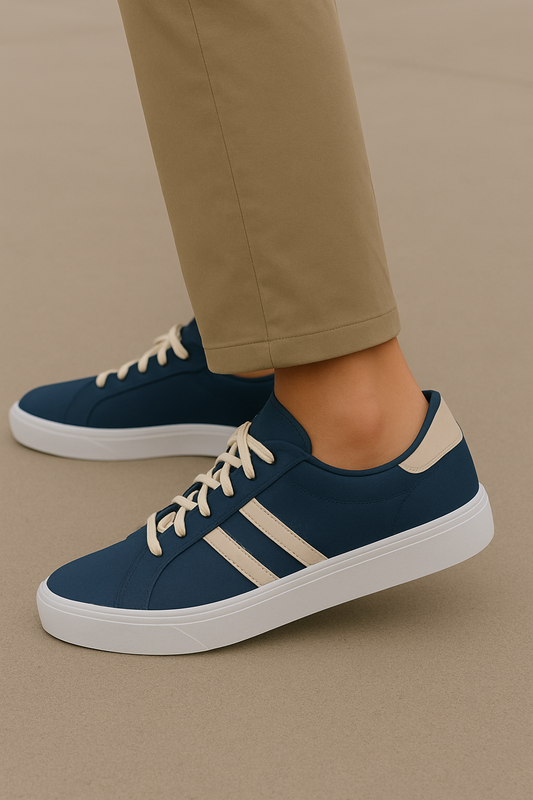 ZAPATO GASELLE AZUL DE DOS LINEAS SIN LOGO