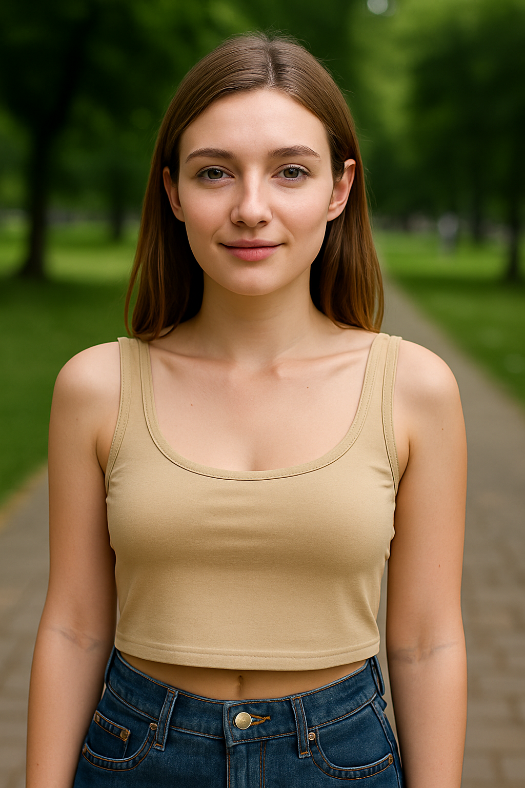 TOP CROPPED BÁSICO CON CUELLO CUADRADO Y TIRANTES