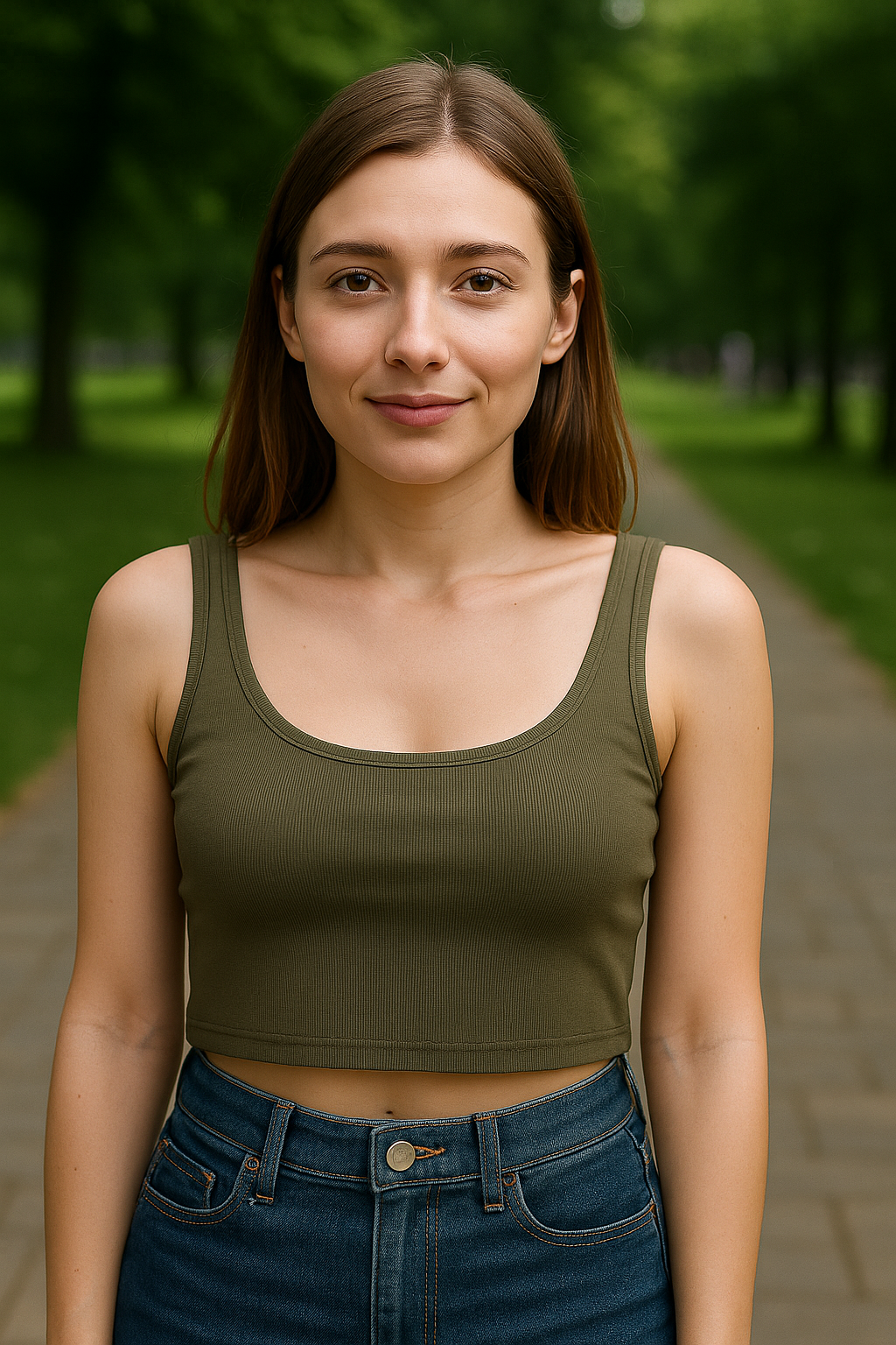 TOP CROPPED BÁSICO CON CUELLO CUADRADO Y TIRANTES
