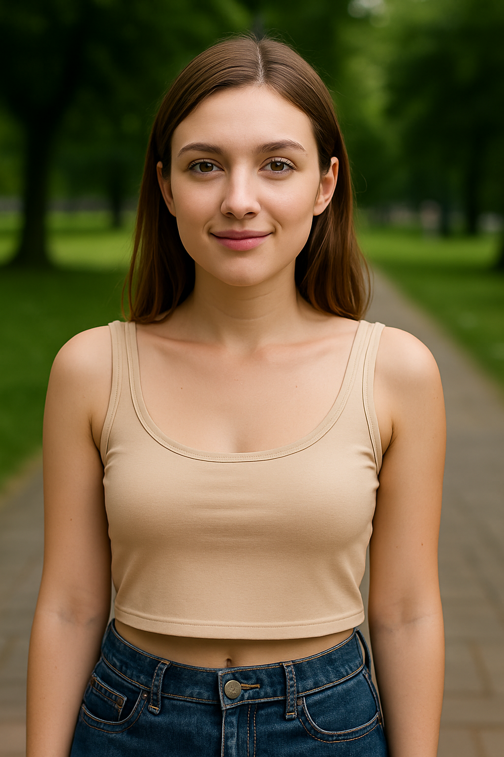 TOP CROPPED BÁSICO CON CUELLO CUADRADO Y TIRANTES