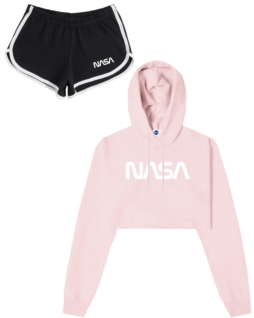 COMBO LIFE (CROP HOODIE + SHORT DAMA NEGRO)