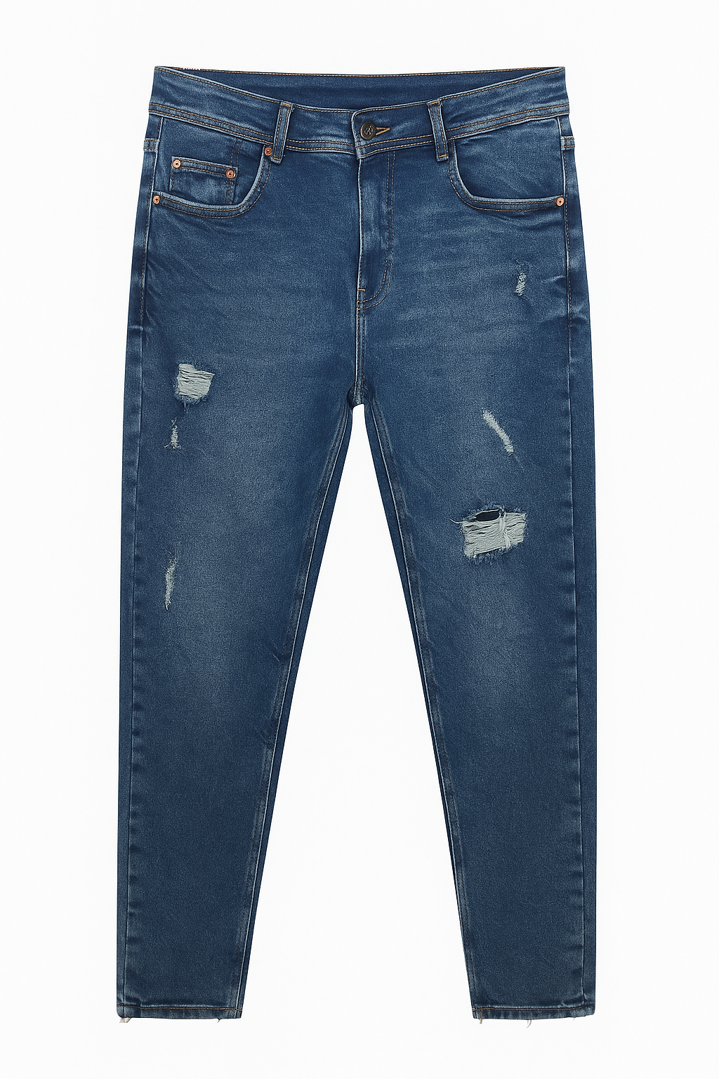 PANTALÓN JEAN HOMBRE AZUL BASTA DESLICHADA Y ROTOS