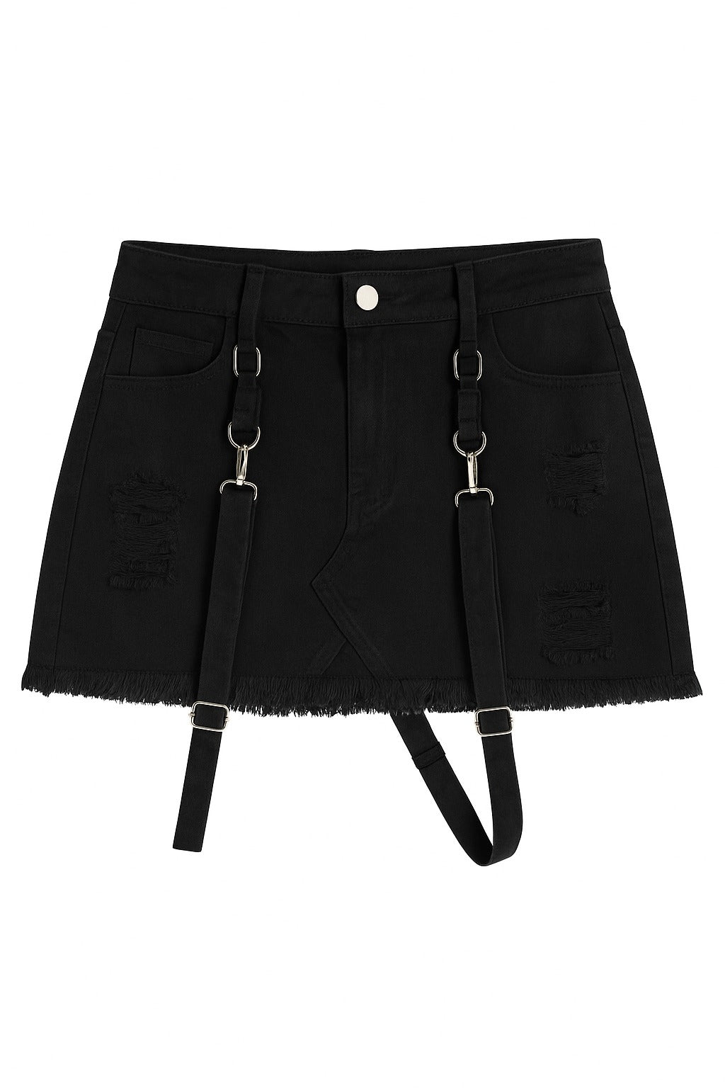 SHORT NEGRO TIRANTES JEAN