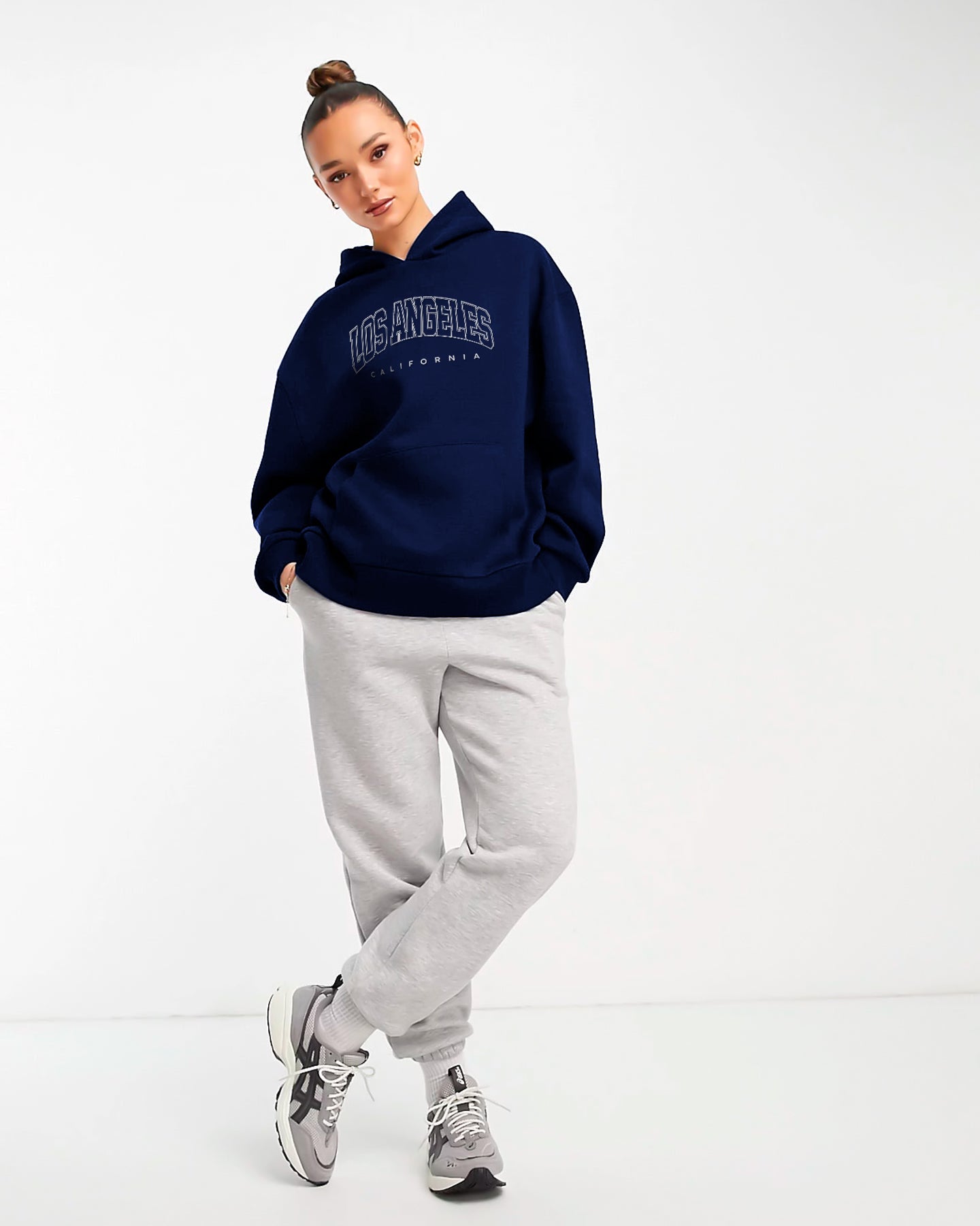 HOODIE AZUL MARIN LOS ANGELES