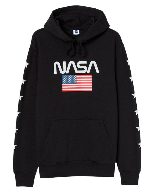 HOODIE NASA NEGRO ESTRELLAS EN MANGAS