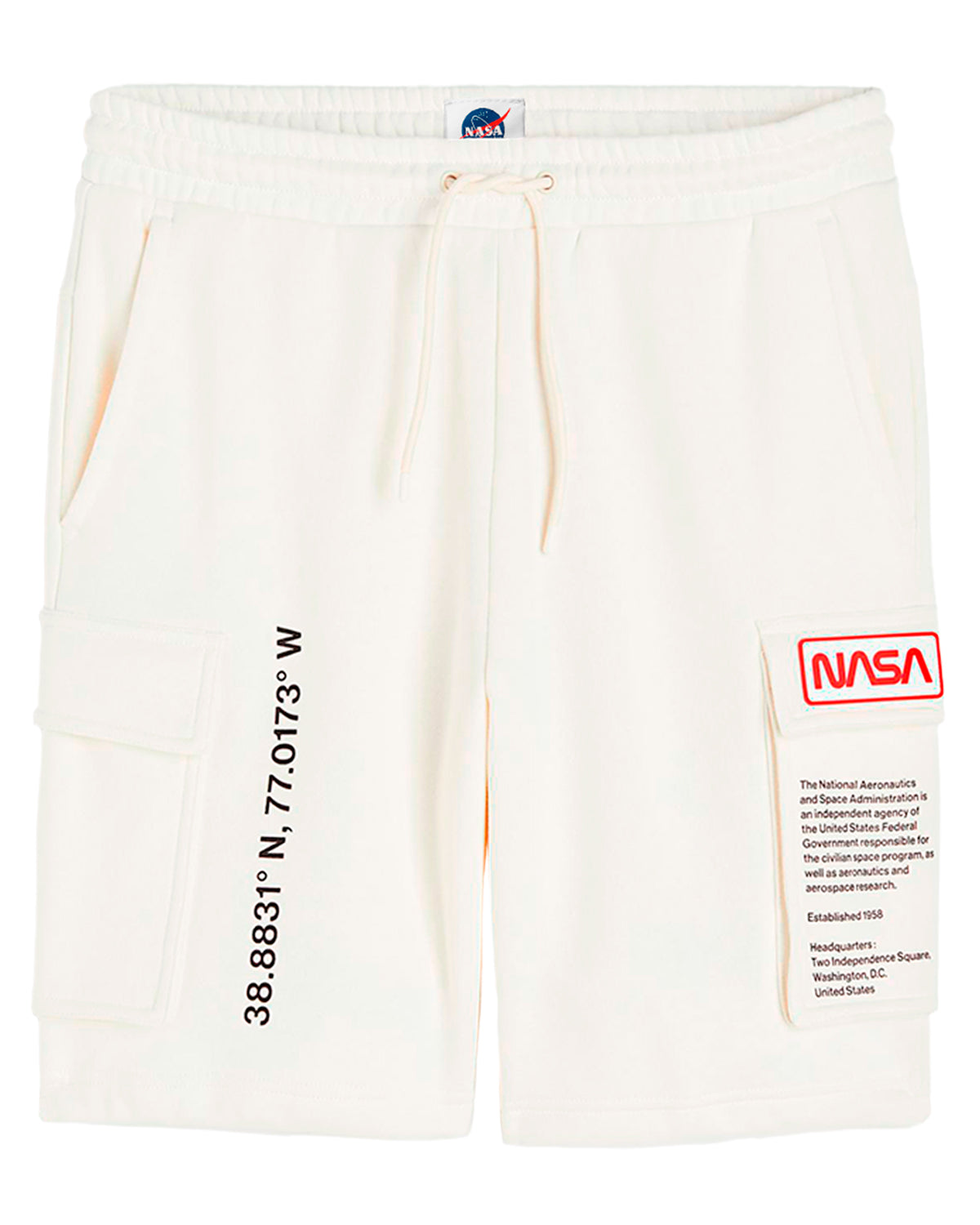 SHORT CARGO NASA BLANCO