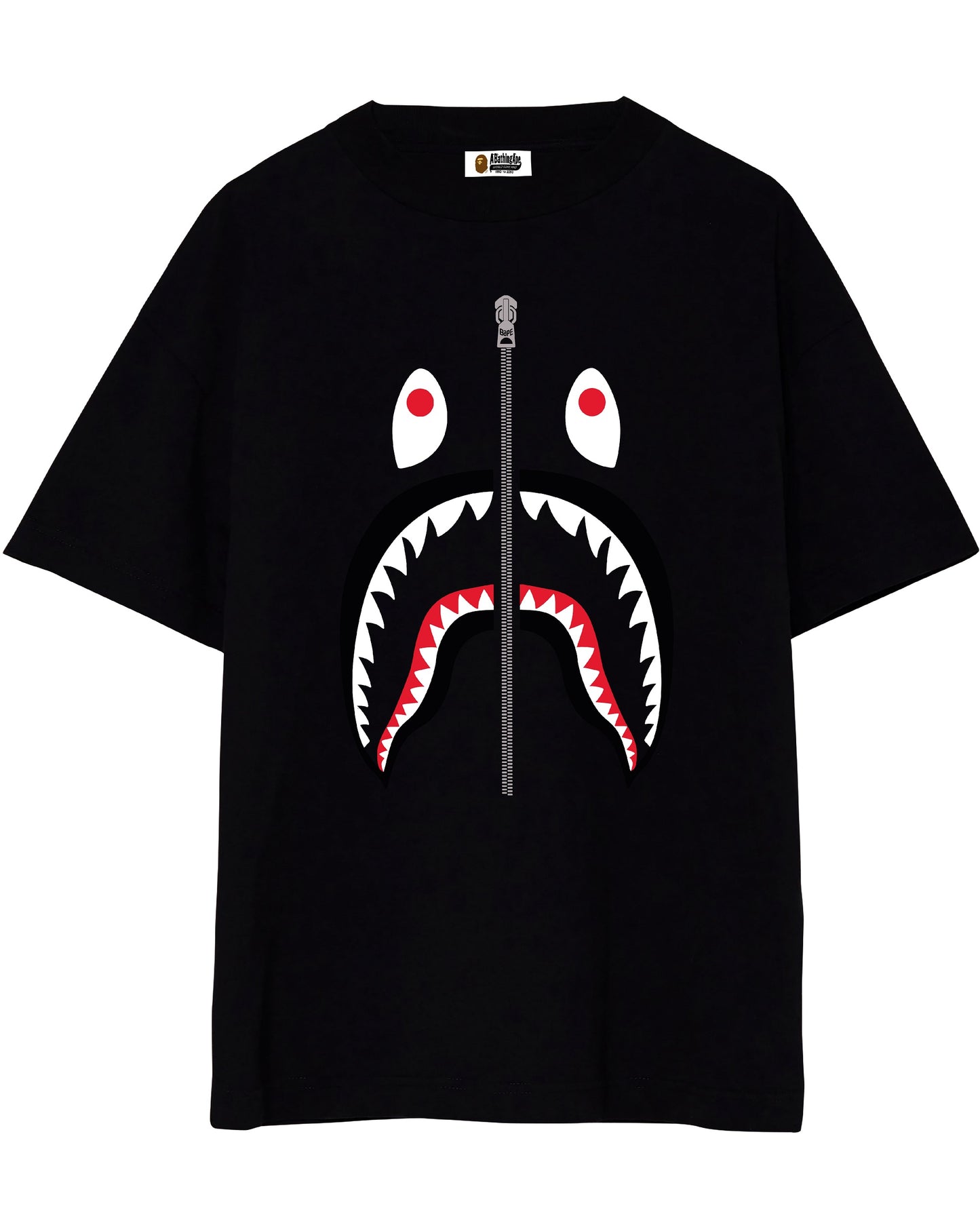 CAMISETA BAPE OVERSIZED NEGRA CIERRE