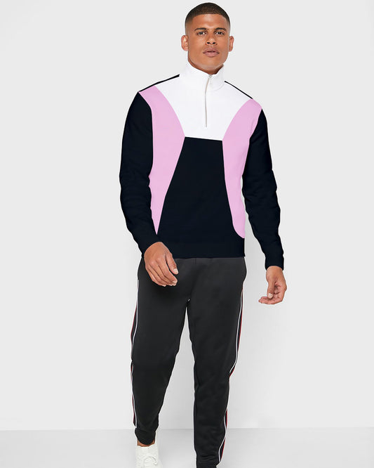 BUZO NEGRO - ROSADO - BLANCO CON CIERRE