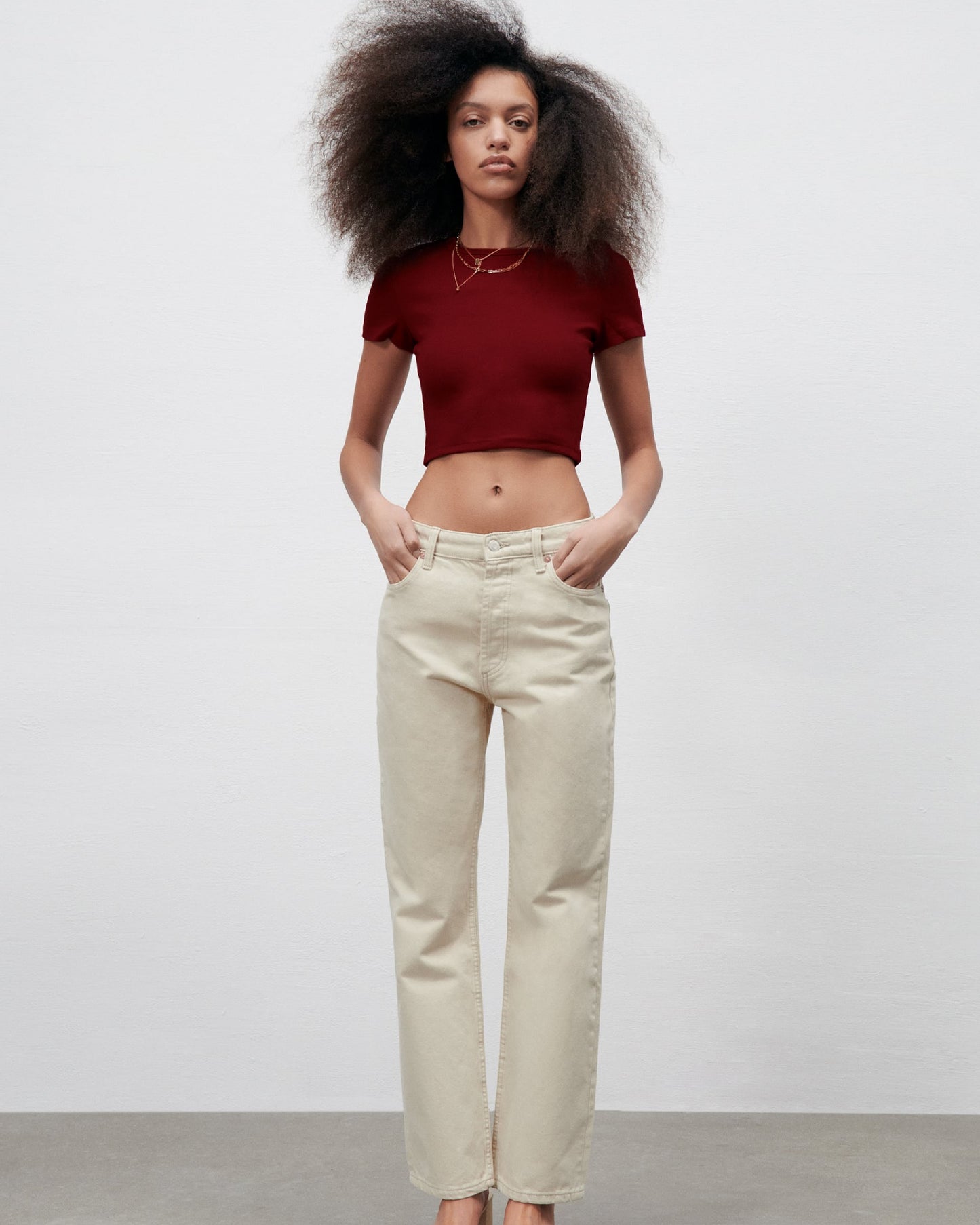 CROP TOP RIBB VINO