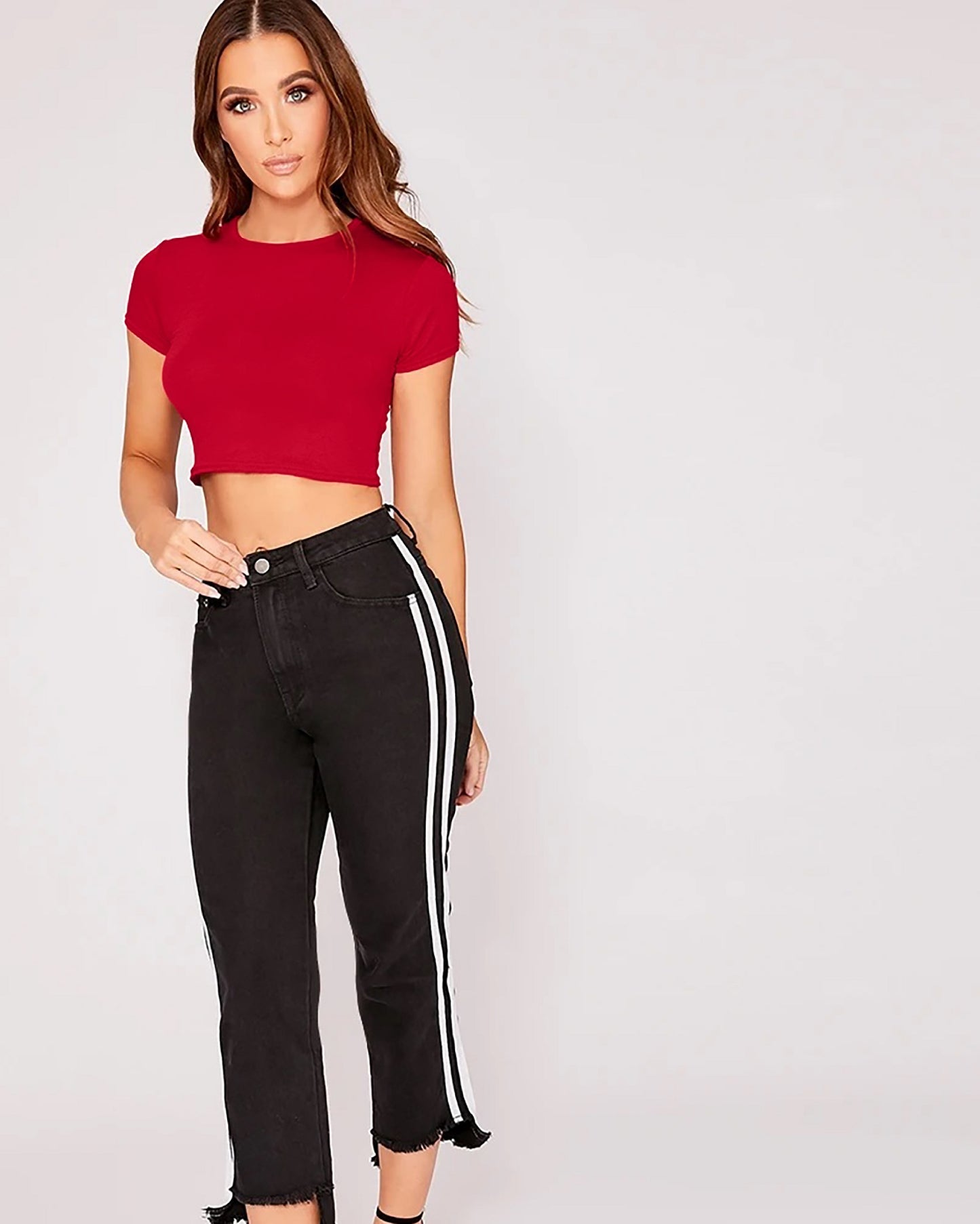 CROP TOP RIBB ROJO