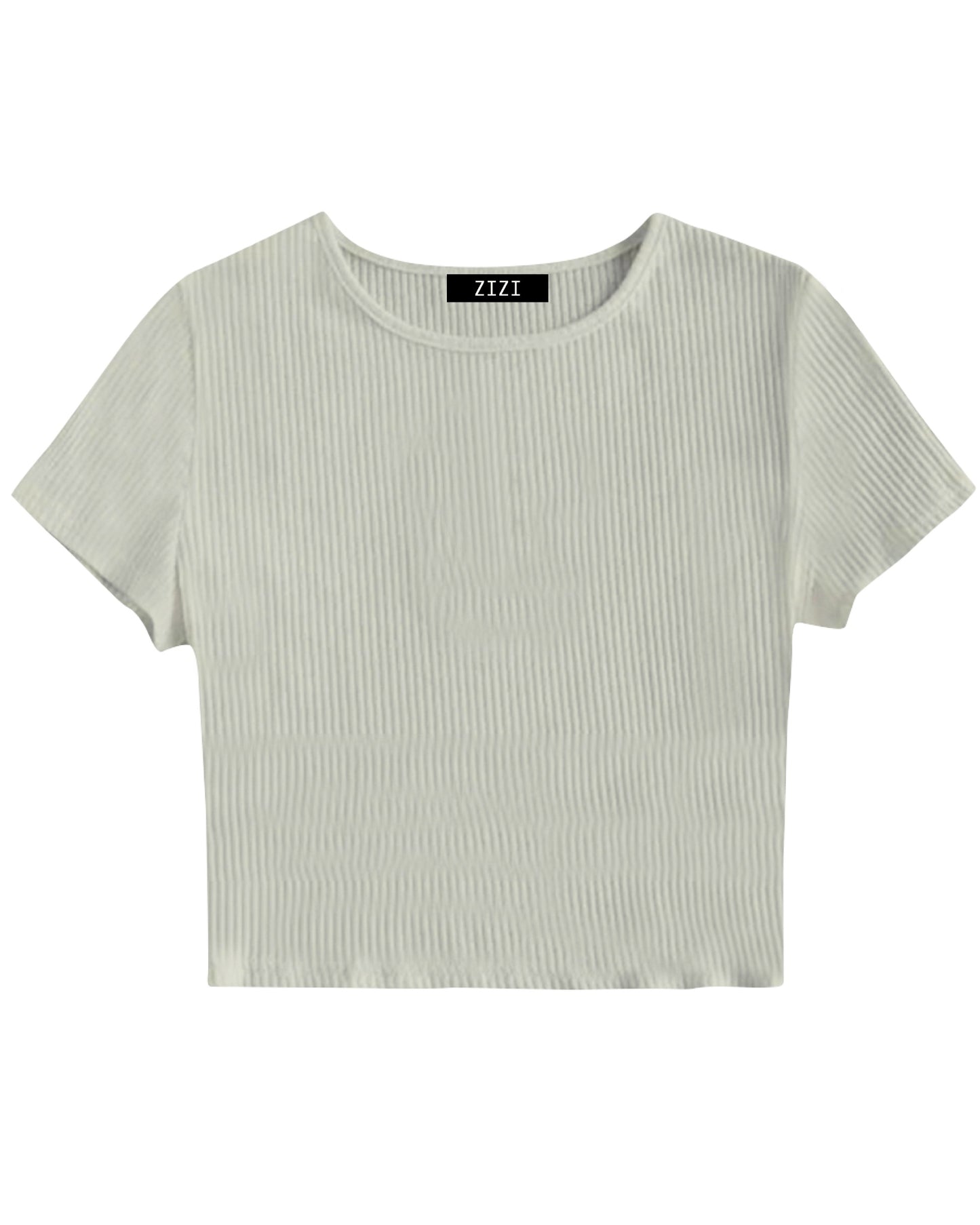 CROP TOP RIBB GRIS