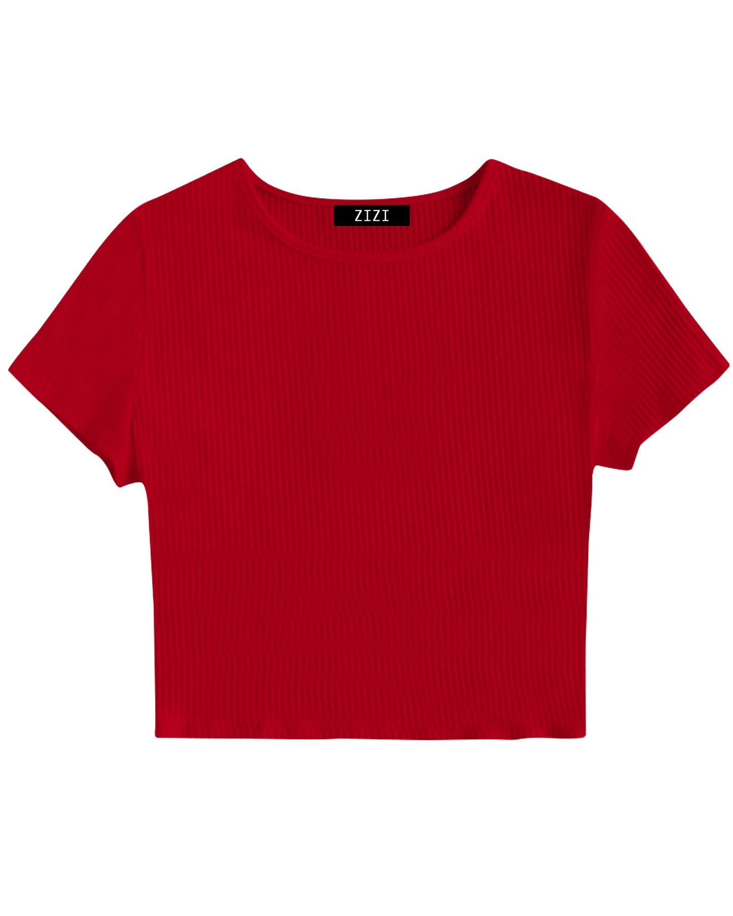 CROP TOP RIBB ROJO