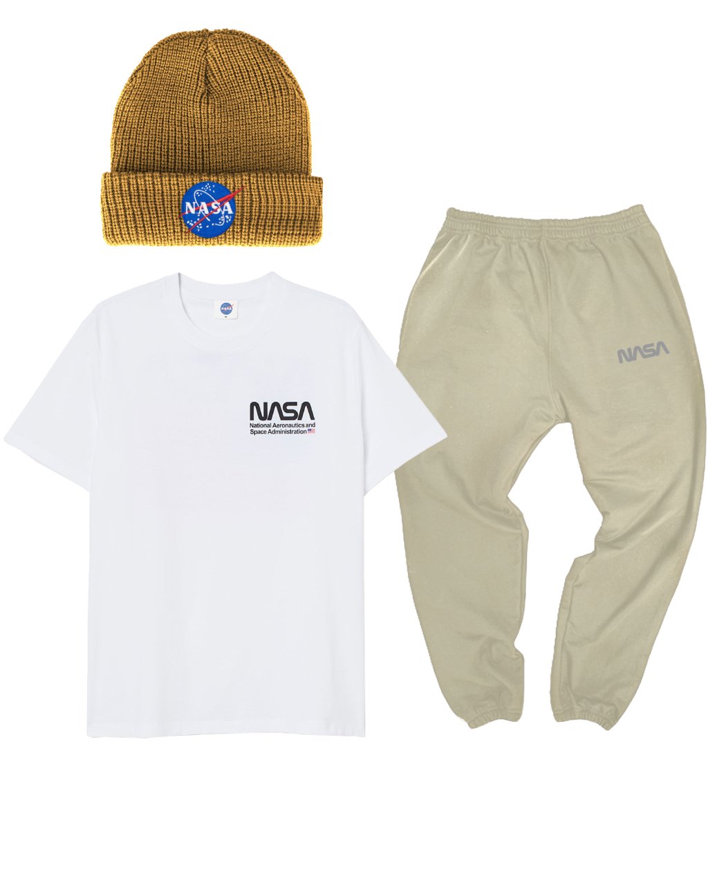 CONJUNTO POWER (CAMISETA + JOGGER + GORRO MOSTAZA)