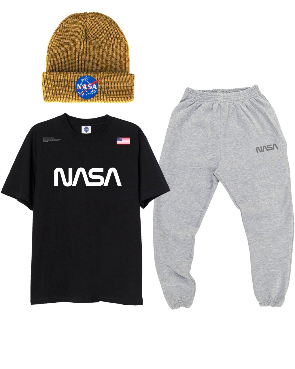 CONJUNTO POWER (CAMISETA + JOGGER + GORRO MOSTAZA)