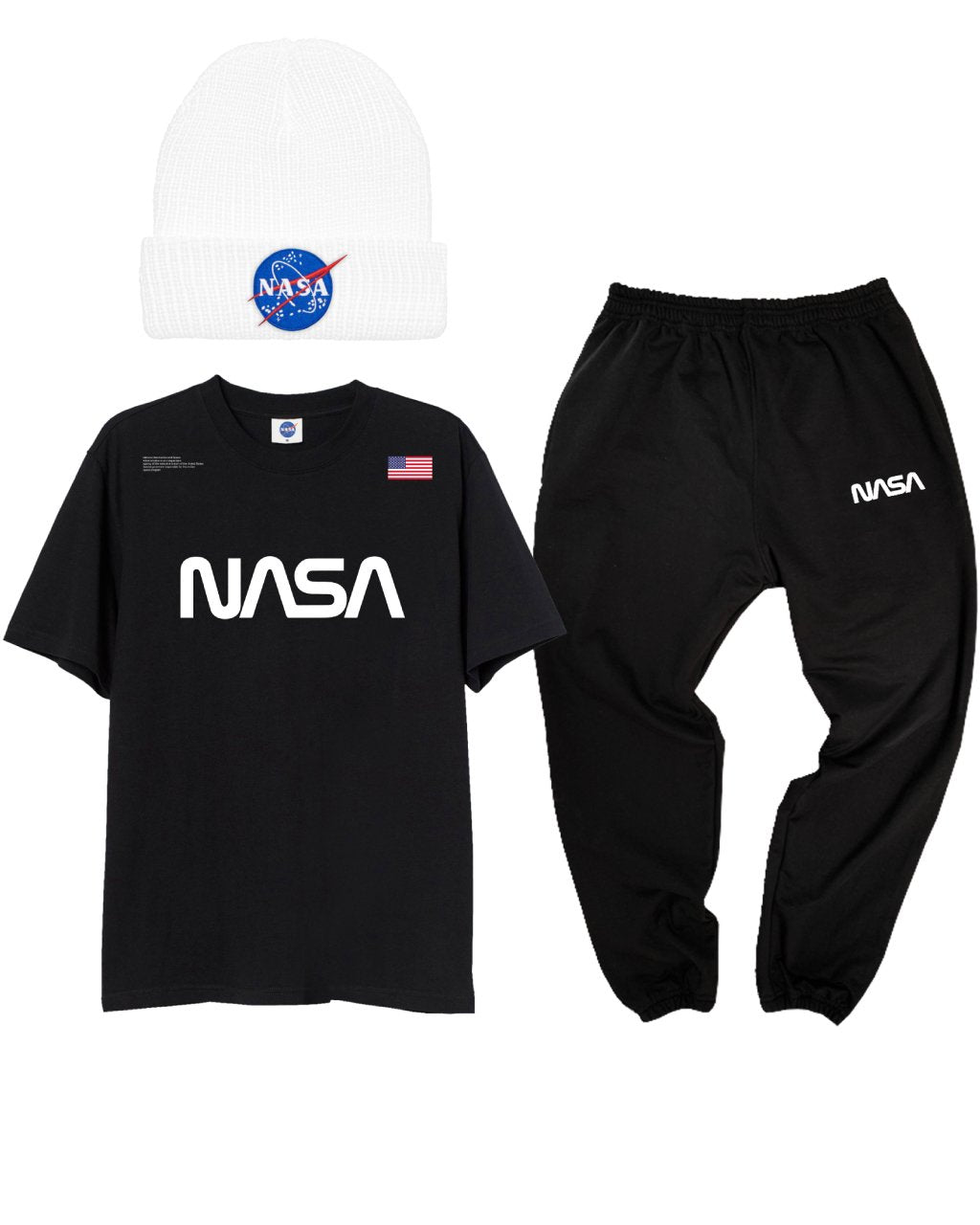CONJUNTO POWER (CAMISETA + JOGGER + GORRO BLANCO)