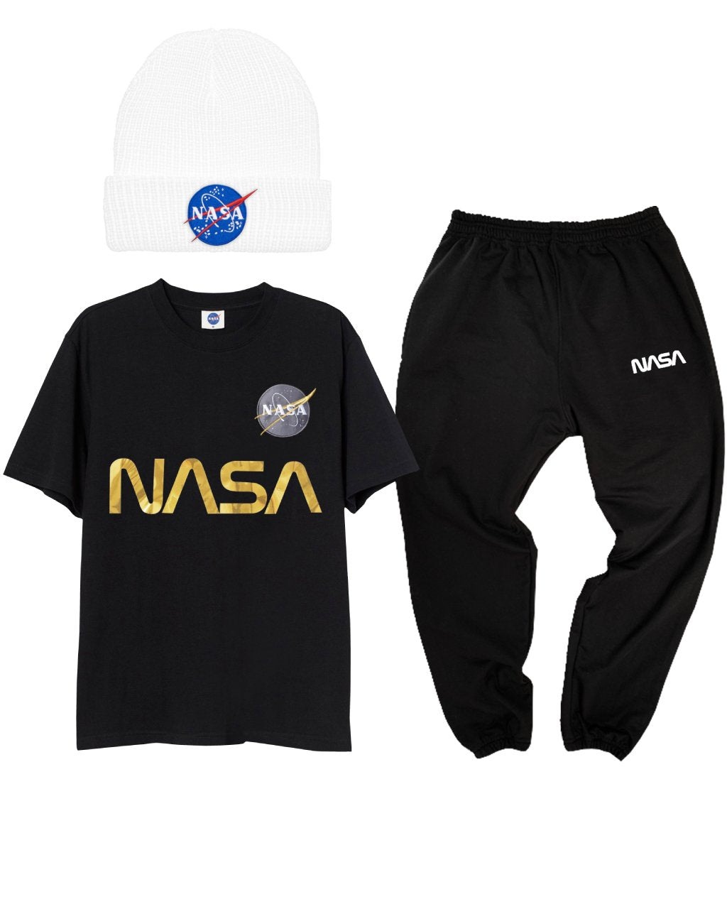 CONJUNTO POWER (CAMISETA + JOGGER + GORRO BLANCO)