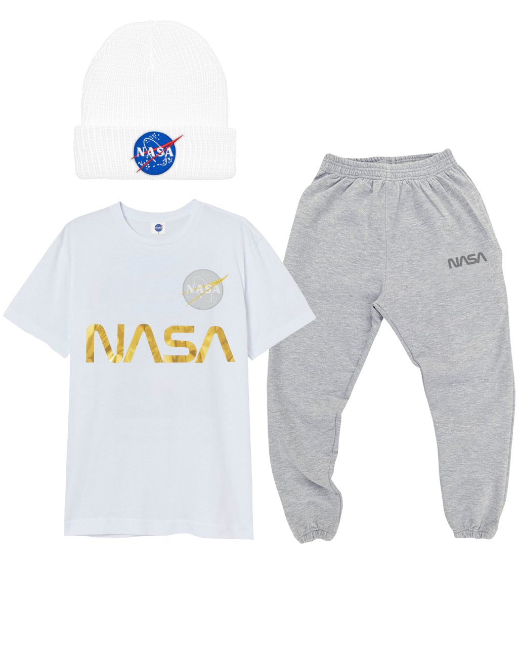 CONJUNTO POWER (CAMISETA + JOGGER + GORRO BLANCO)