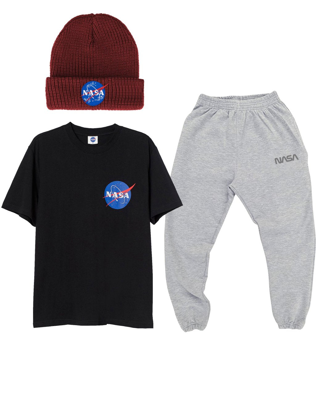 CONJUNTO POWER (CAMISETA + JOGGER + GORRO VINO)