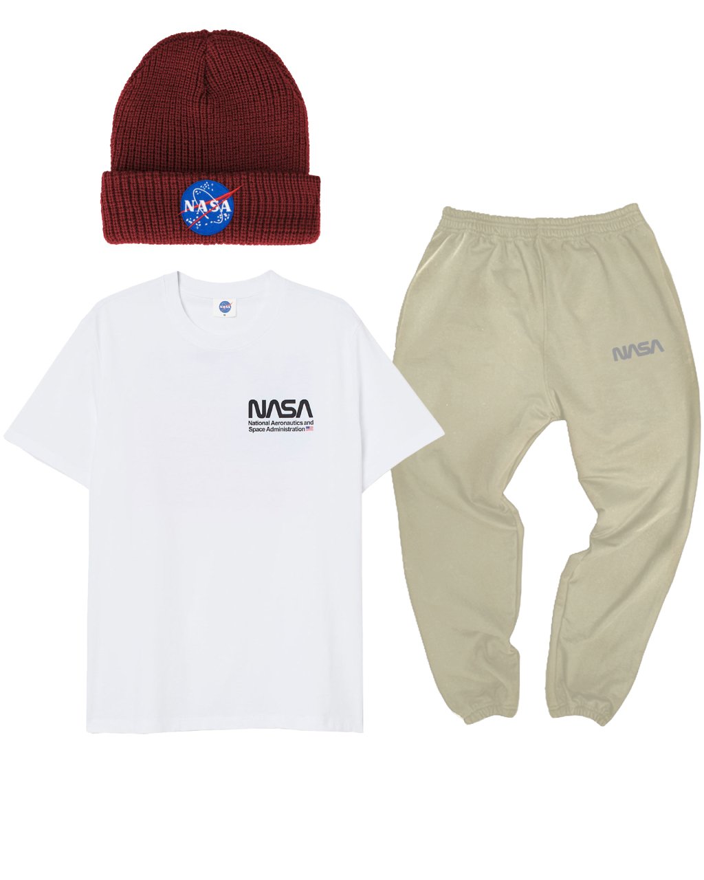 CONJUNTO POWER (CAMISETA + JOGGER + GORRO VINO)