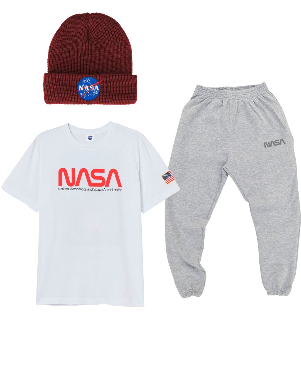 CONJUNTO POWER (CAMISETA + JOGGER + GORRO VINO)