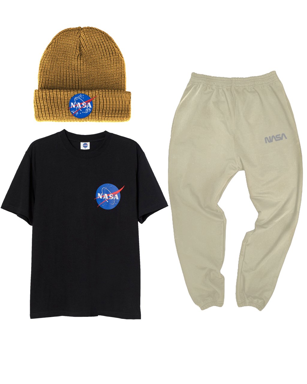 CONJUNTO POWER (CAMISETA + JOGGER + GORRO MOSTAZA)