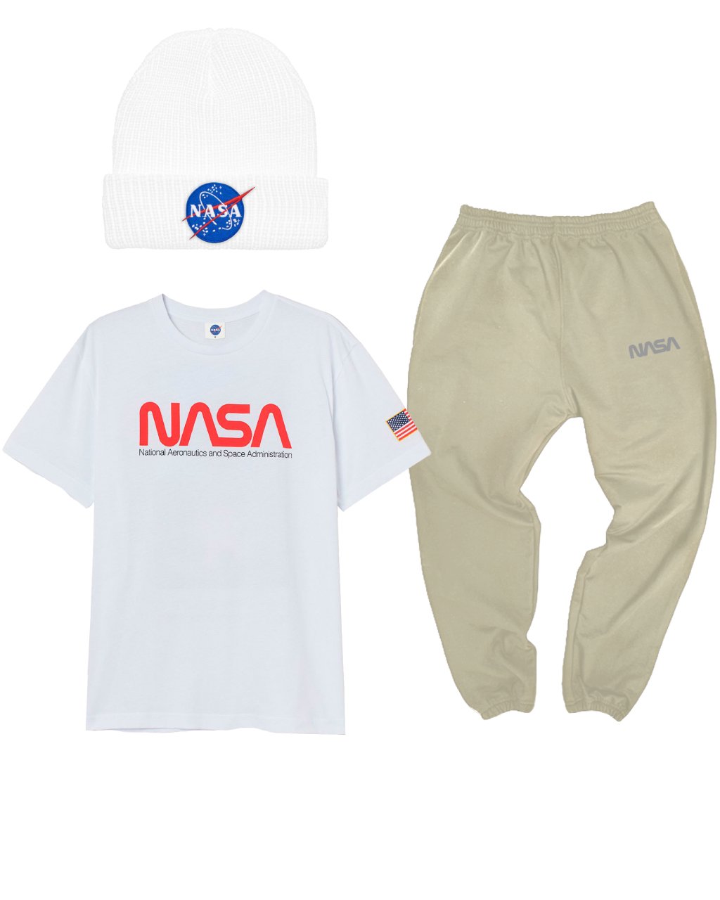 CONJUNTO POWER (CAMISETA + JOGGER + GORRO BLANCO)