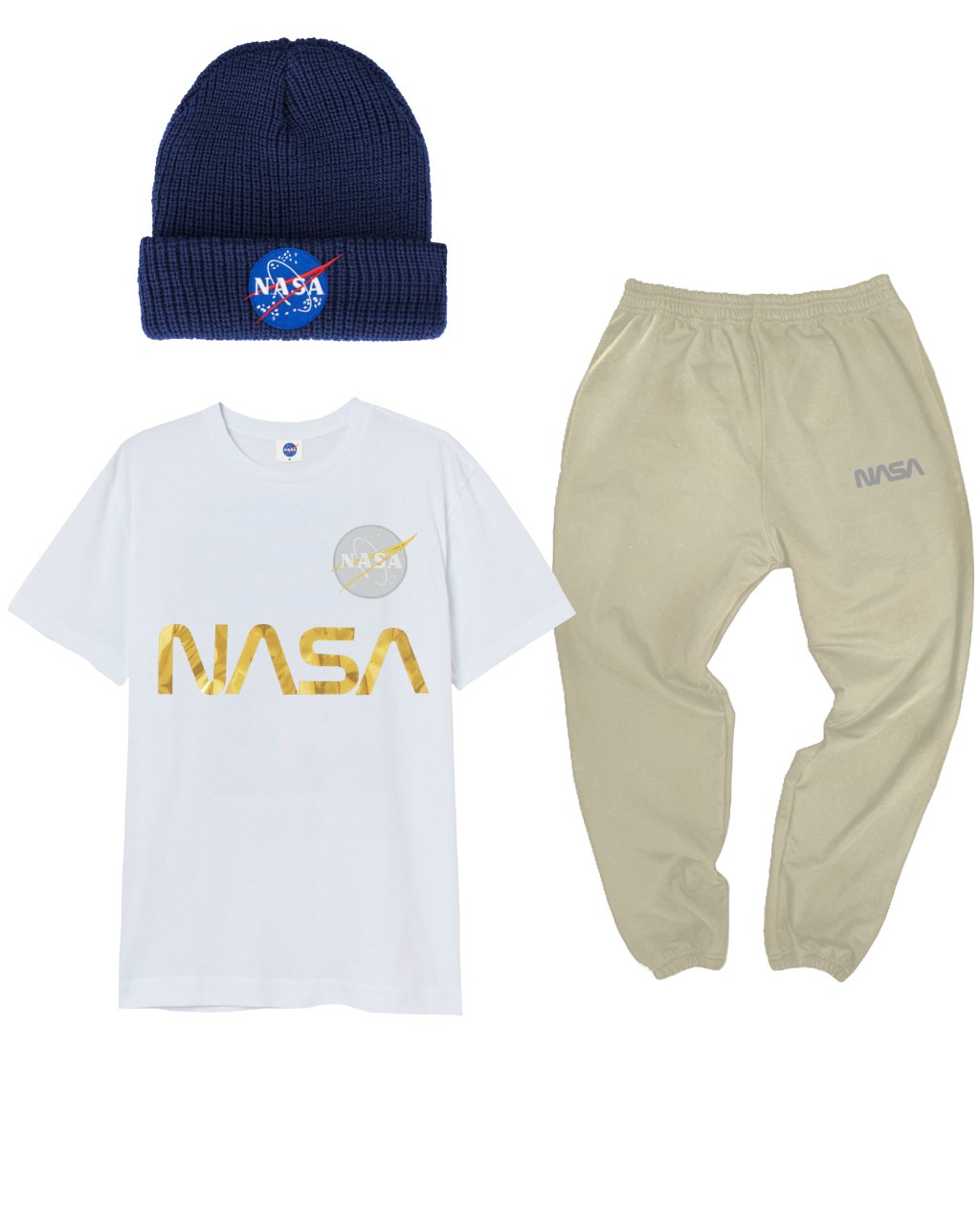 CONJUNTO POWER (CAMISETA + JOGGER + GORRO AZUL)