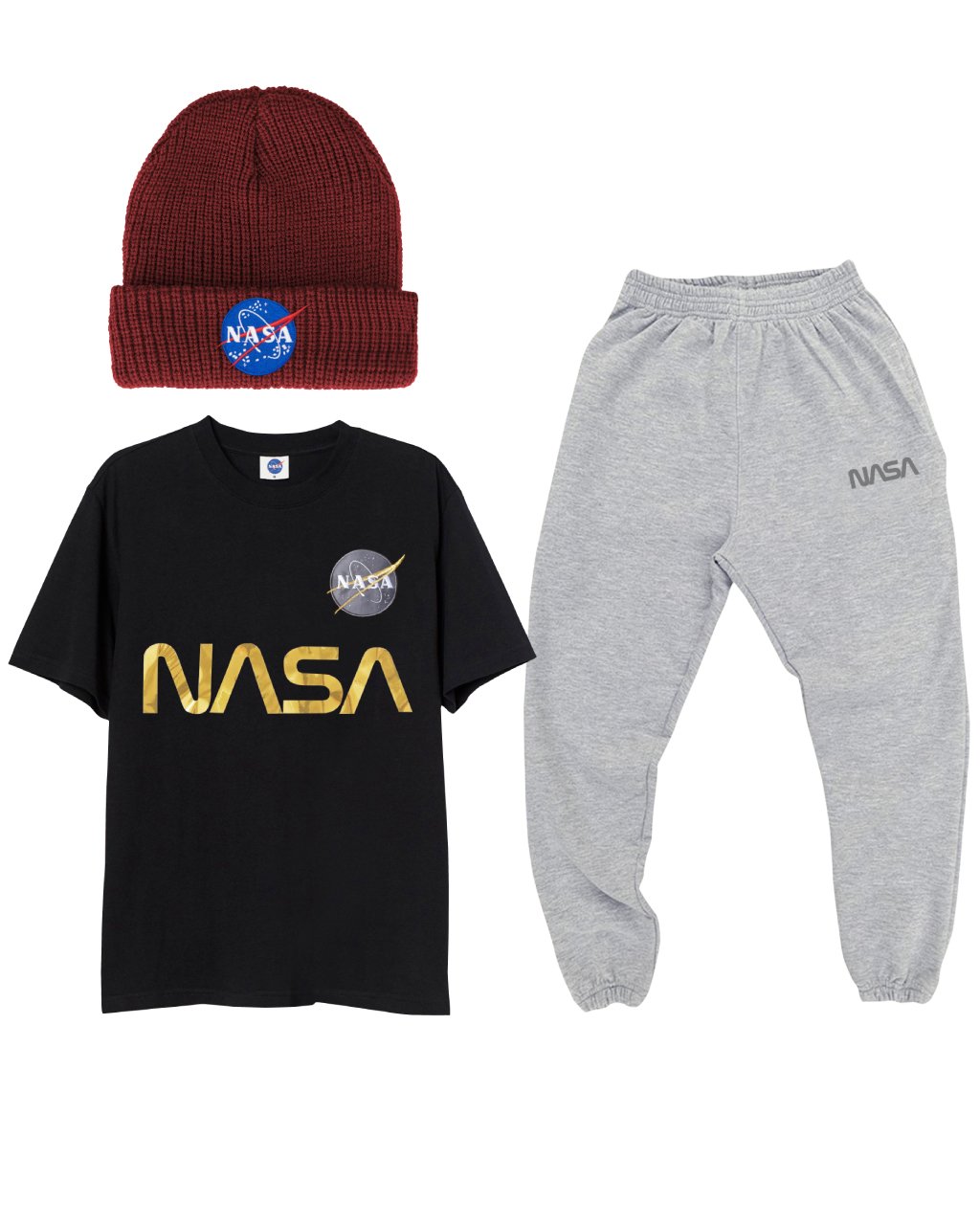 CONJUNTO POWER (CAMISETA + JOGGER + GORRO VINO)
