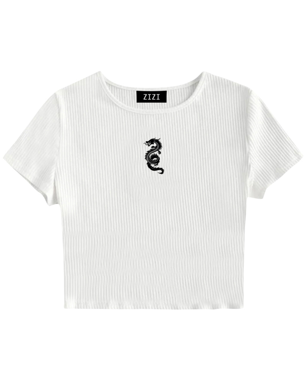 CROP TOP RIBB BLANCO DRAGÓN