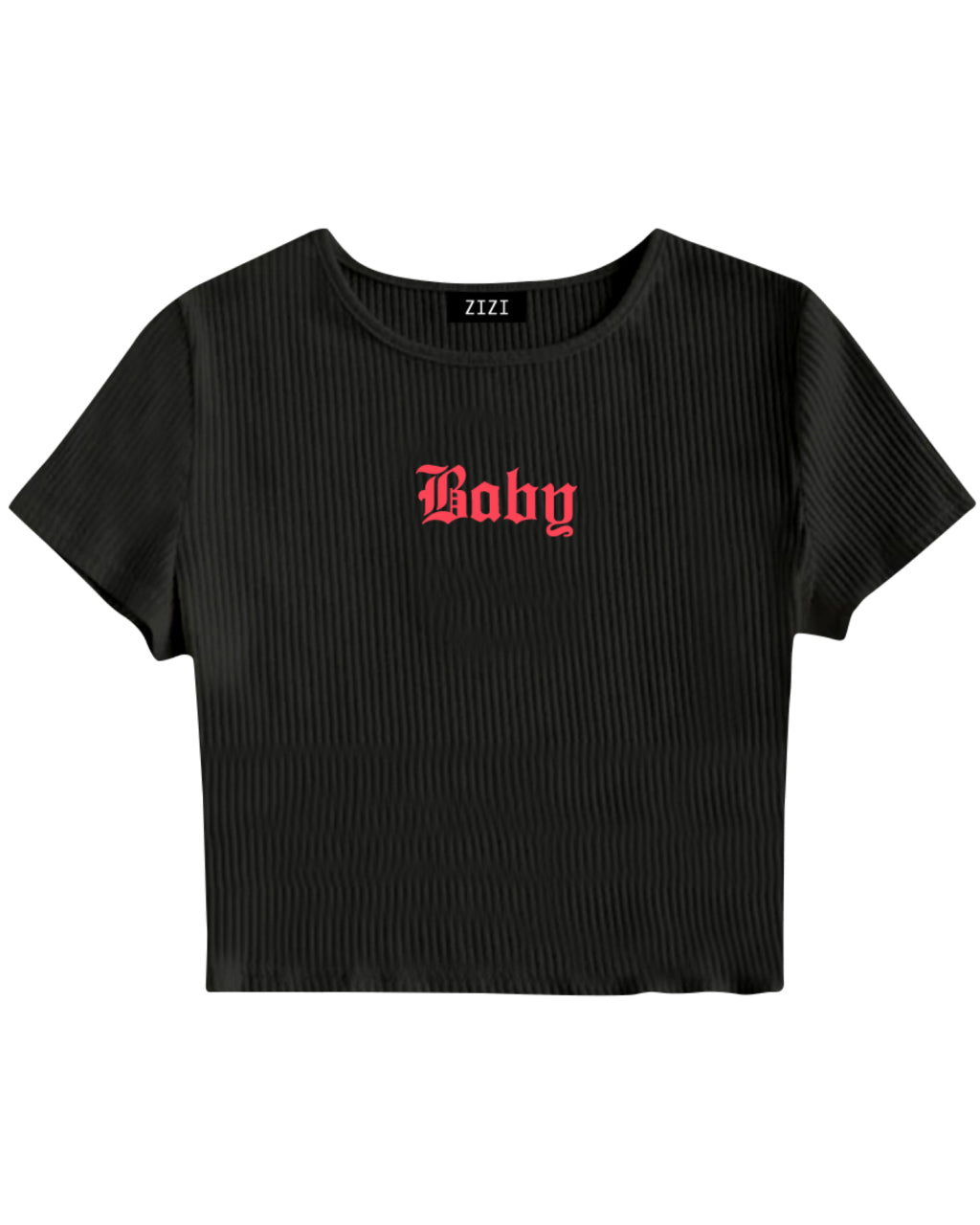 CROP TOP RIBB NEGRO BABY