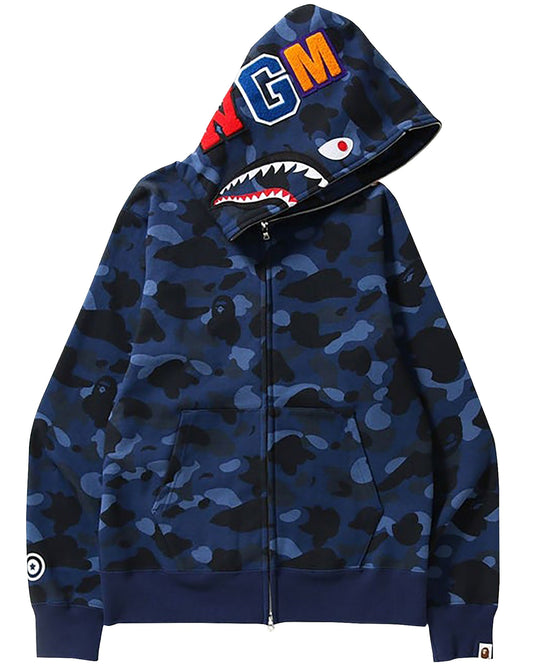 CHOMPA HOODIE BAPE SHARK COLOR AZUL