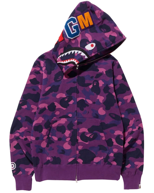 CHOMPA HOODIE BAPE SHARK COLOR MORADO