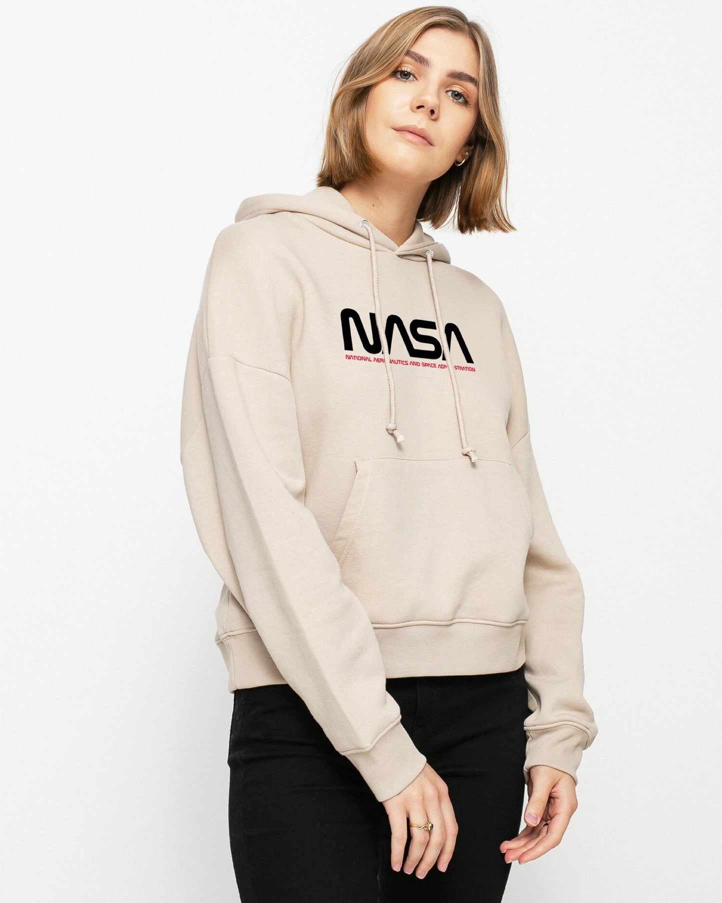 HOODIE NASA CREMA BANDERA