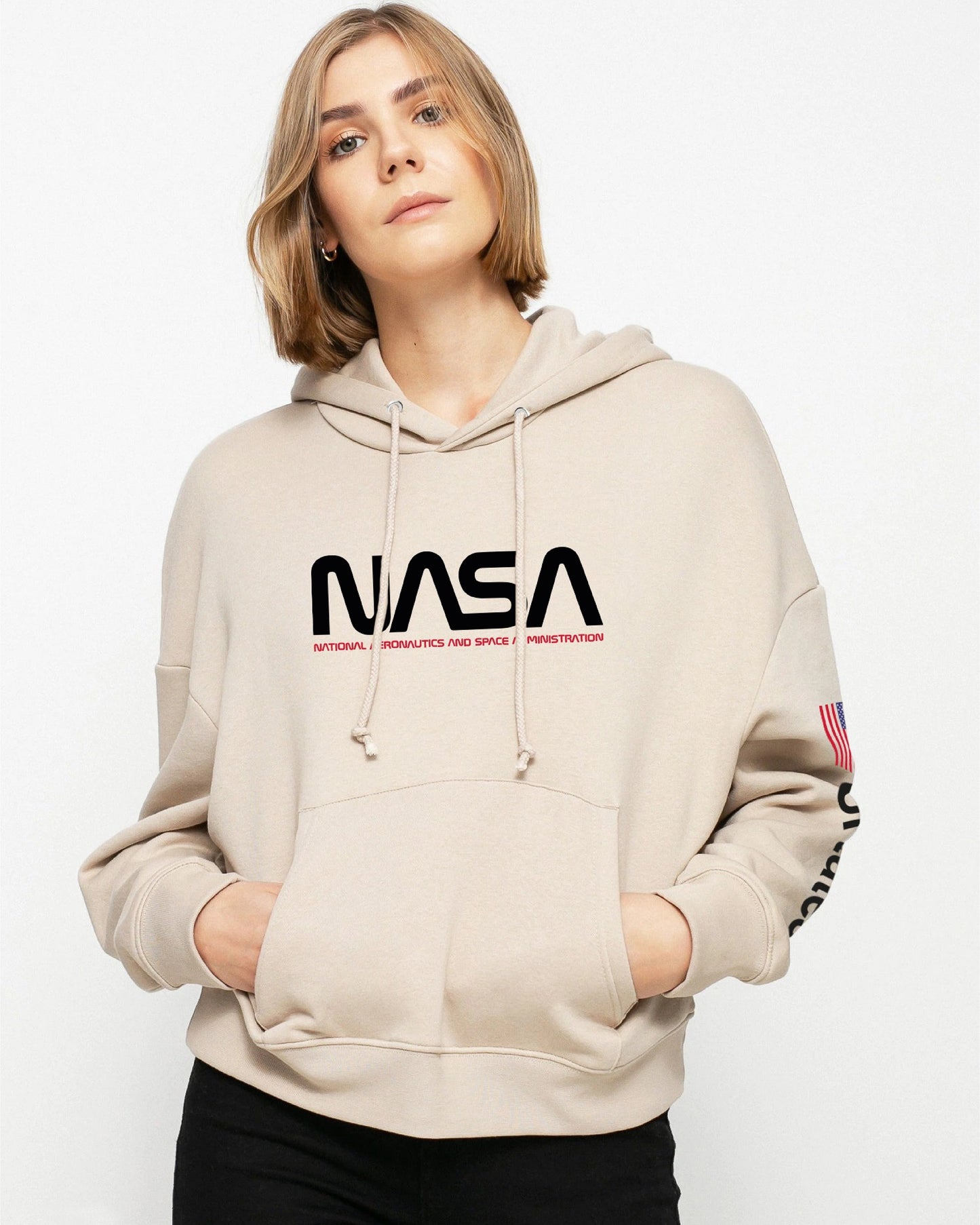 HOODIE NASA CREMA BANDERA