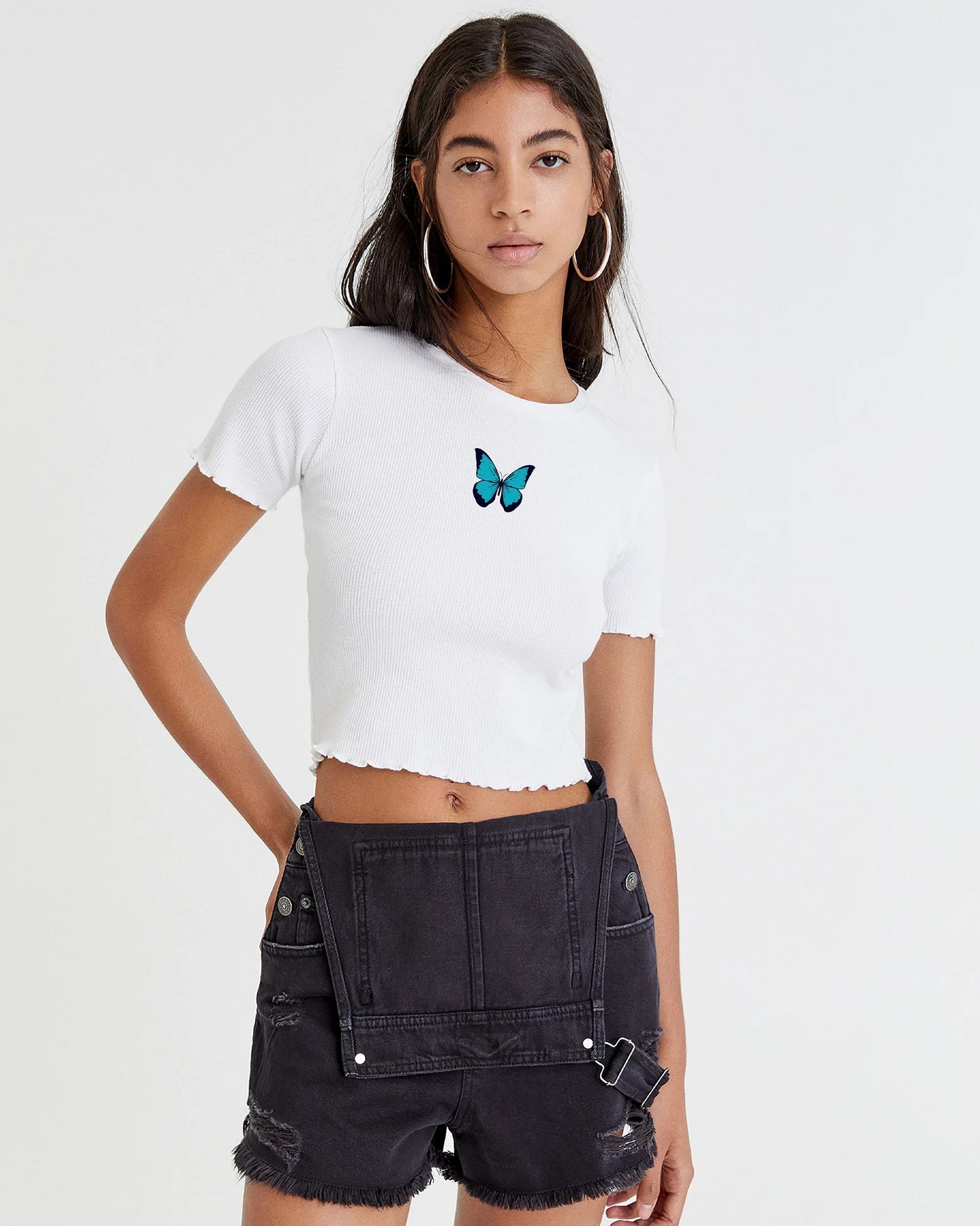 CROP TOP RIBB BLANCO MARIPOSA