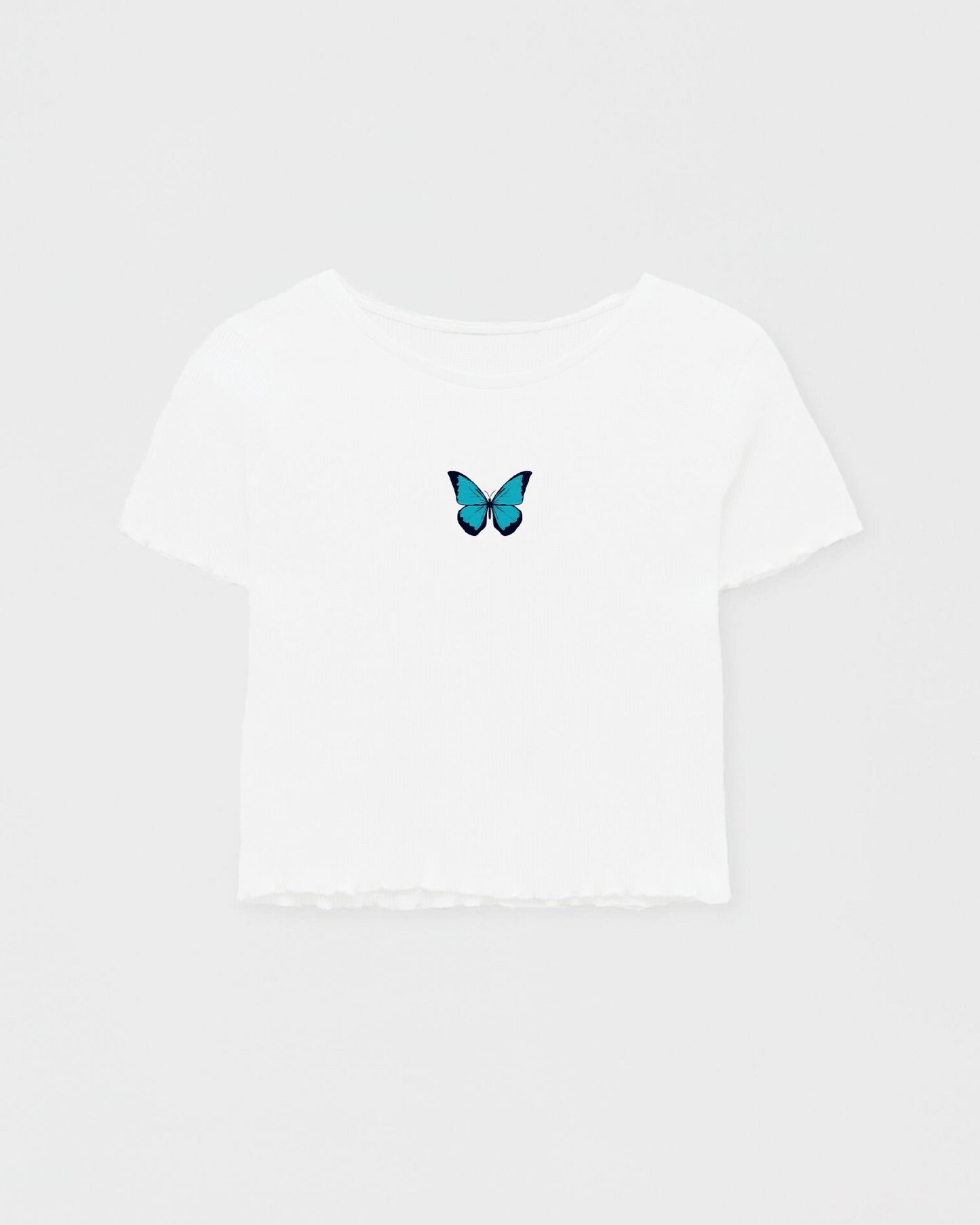 CROP TOP RIBB BLANCO MARIPOSA