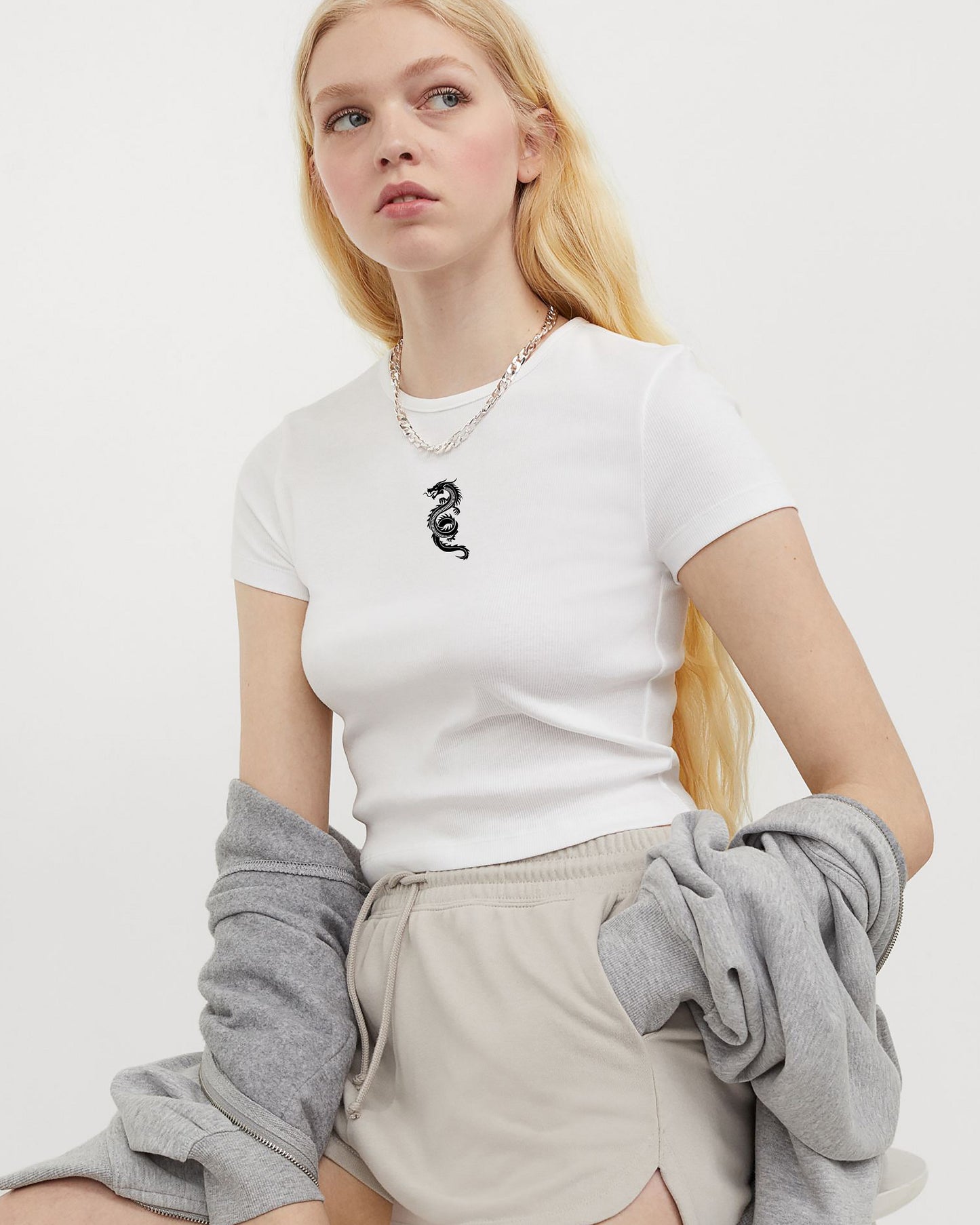 CROP TOP RIBB BLANCO DRAGÓN