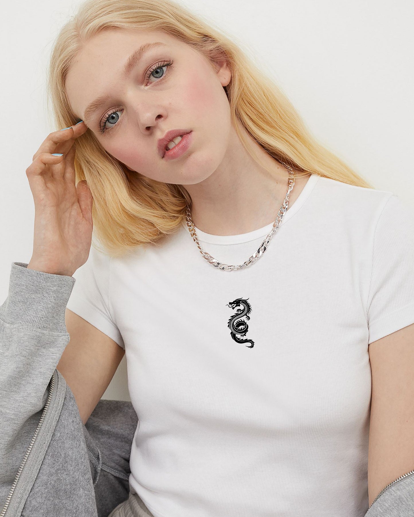 CROP TOP RIBB BLANCO DRAGÓN