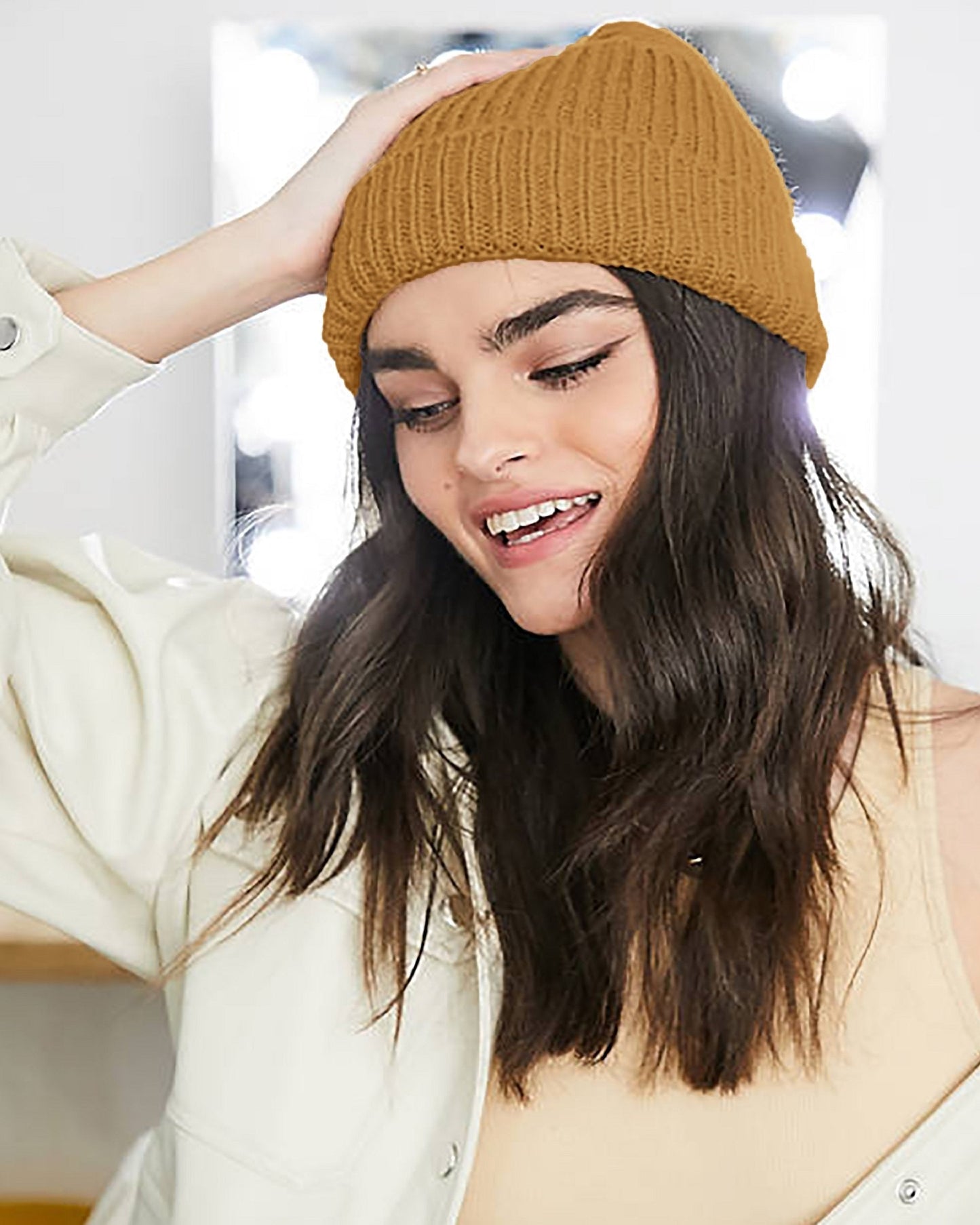 GORRO DE LANA - MOSTAZA