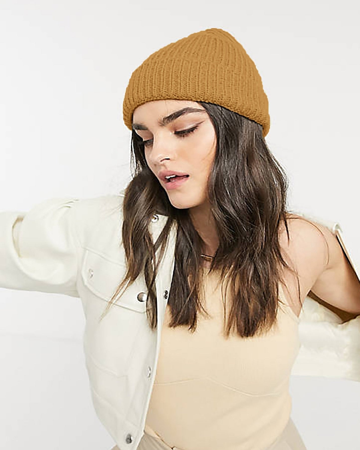 GORRO DE LANA - MOSTAZA