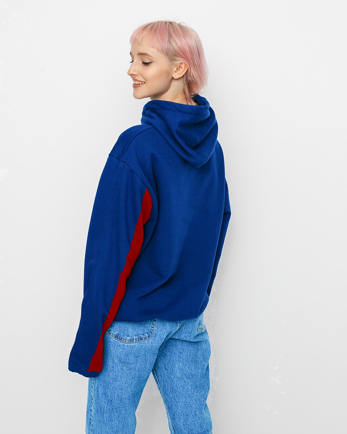 HOODIE NASA AZUL CON ROJO