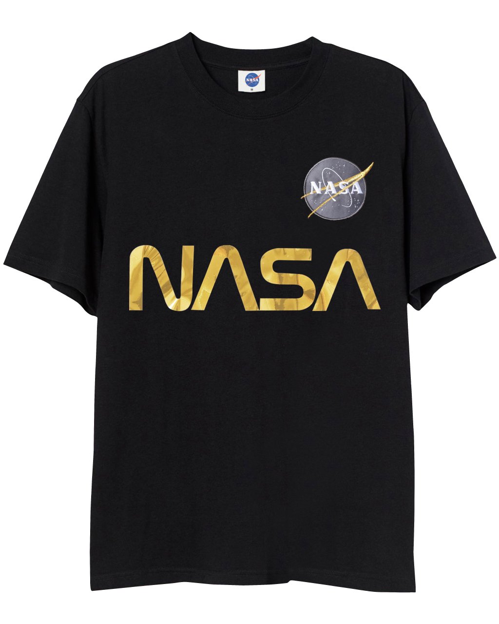 CAMISETA NASA NEGRA GOLD