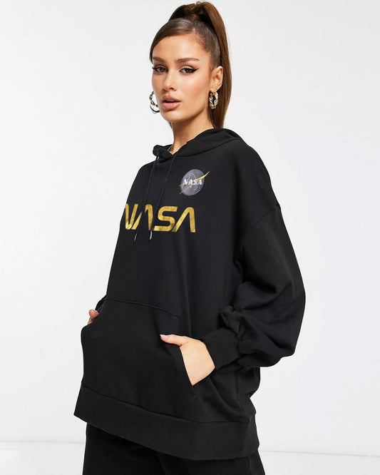 HOODIE NASA NEGRO GOLD