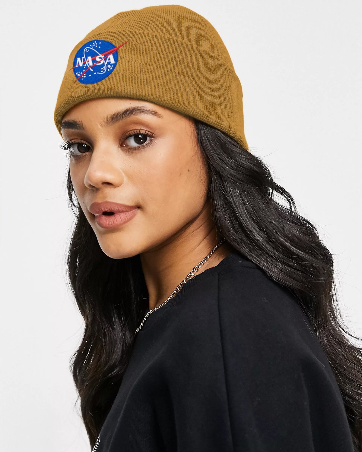 GORRO DE LANA NASA - MOSTAZA