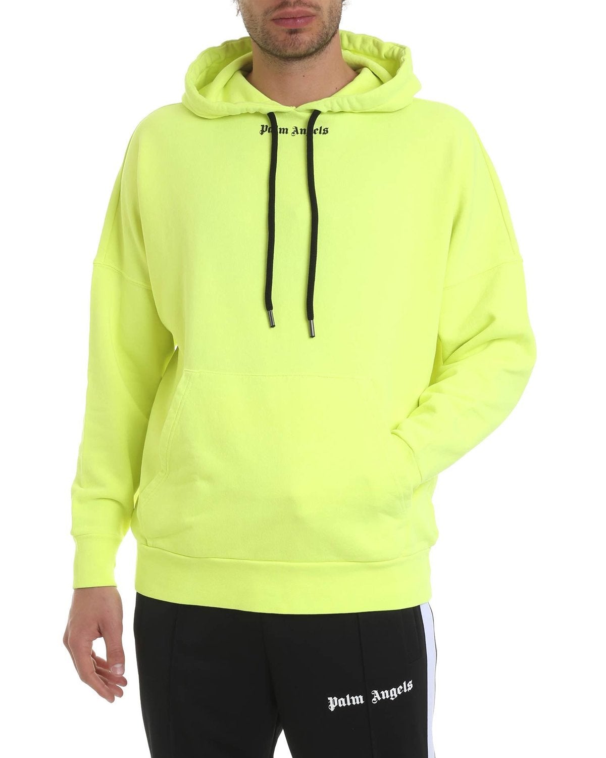 Knitwear Palm Angels Neon Green Hoodie Palm Angels Sweater Neon
