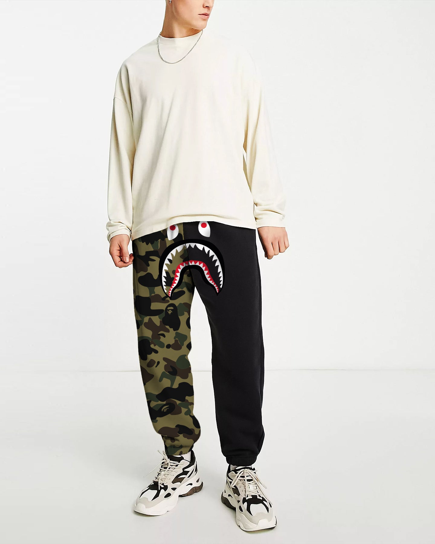 JOGGER SHARK BICOLOR CAMUFLAJE VERDE – ZIZI