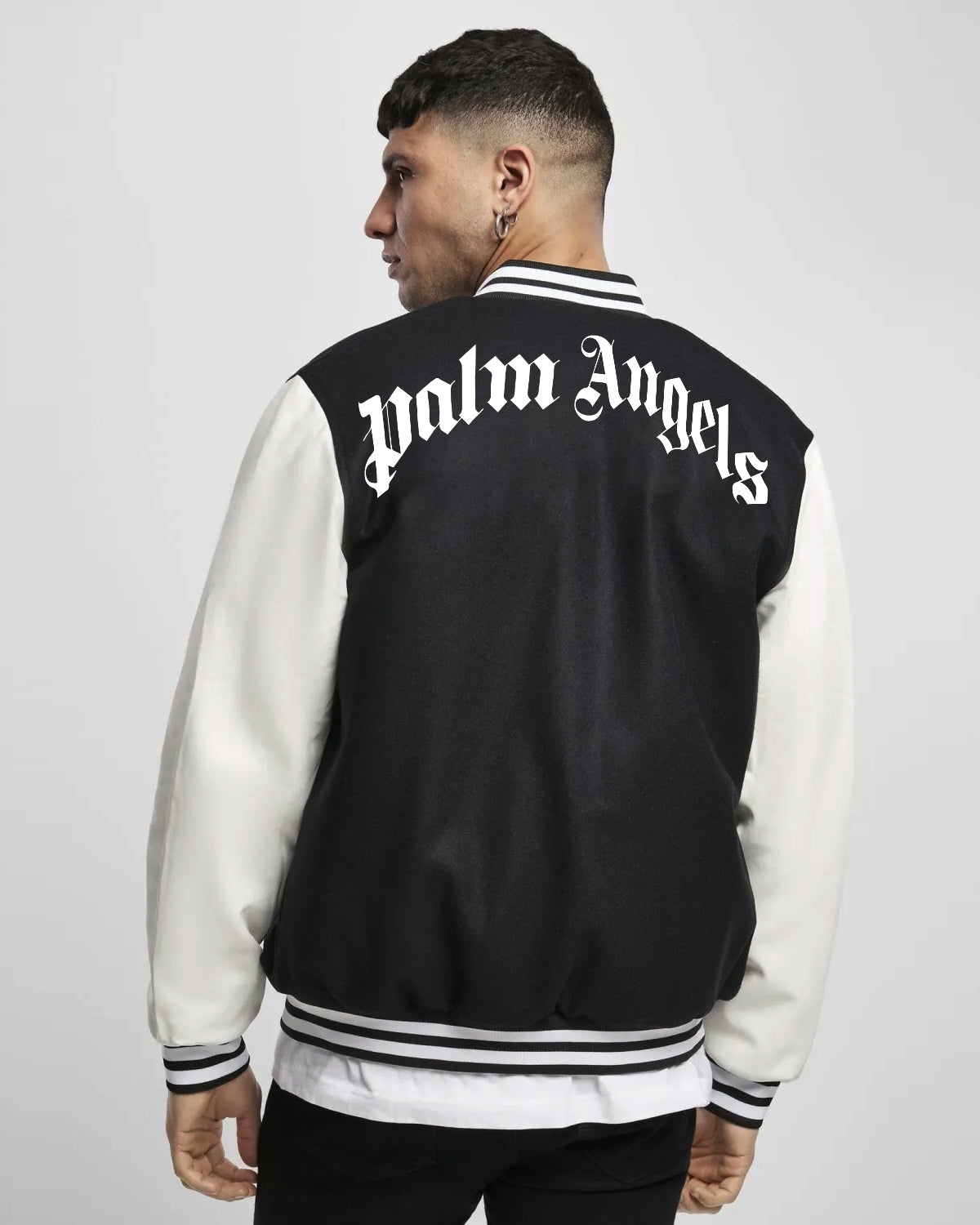 CHAQUETA UNIVERSITARIA NEGRA PALM ANGELS